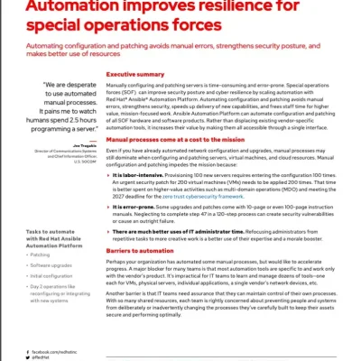 Automation improves resilience for special operations forces