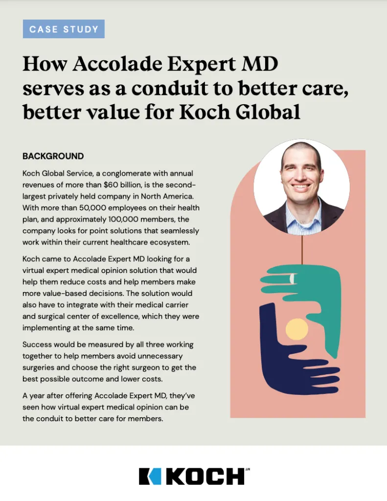 How Accolade Expert MD serves as a conduit to better care, better value for Koch Global