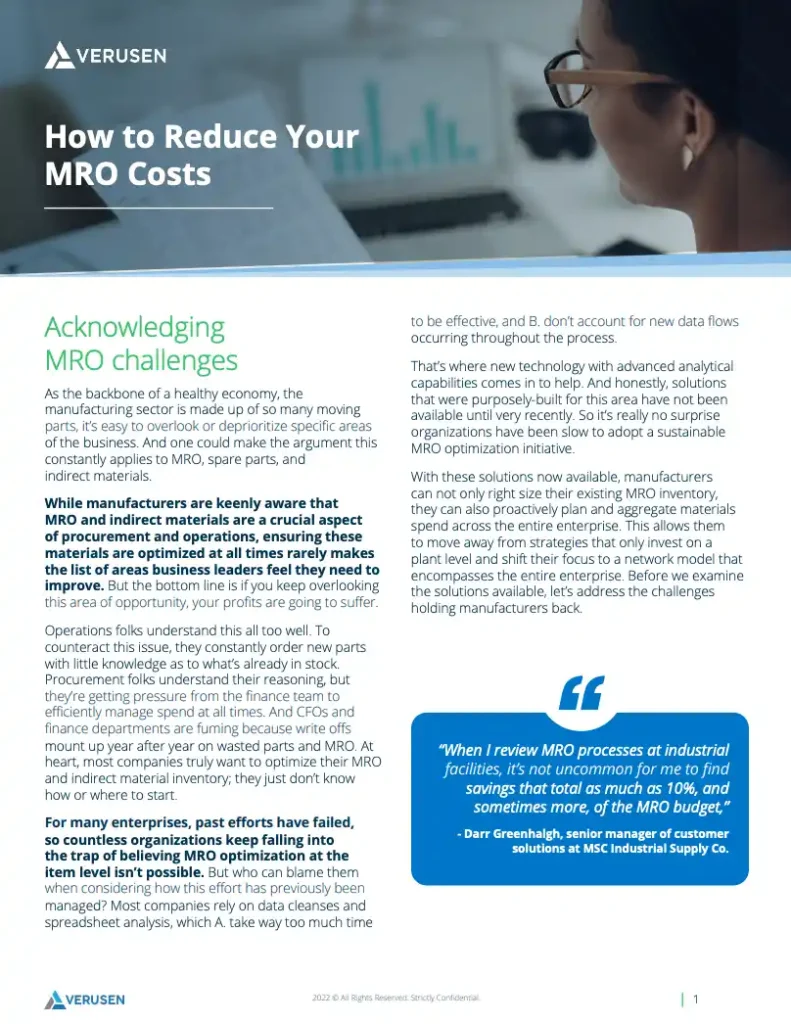 How to Reduce MRO Costs