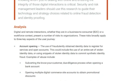Gartner Security & Risk Leaders Online Fraud and Identity Proofing Guide