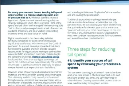 From Reactive to Proactive: How to Address Tail Spend Opportunities in your MRO Practice