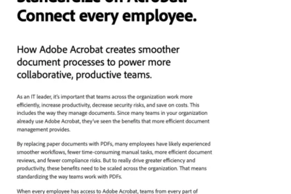 Standardize on Acrobat. Connect every employee