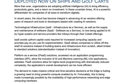 AI IS MORE THAN A BUZZWORD AND BEING DEPLOYED NOW ON SHIPS AND GOLF CARTS