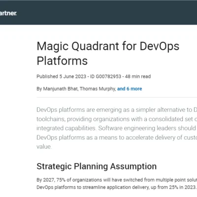 Gartner Magic Quadrant for DevOps Platforms