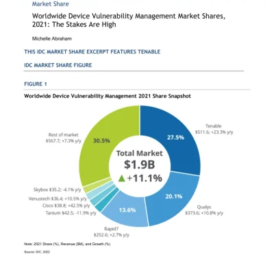 Worldwide Device Vulnerability Management Market Shares, 2021: The Stakes Are High