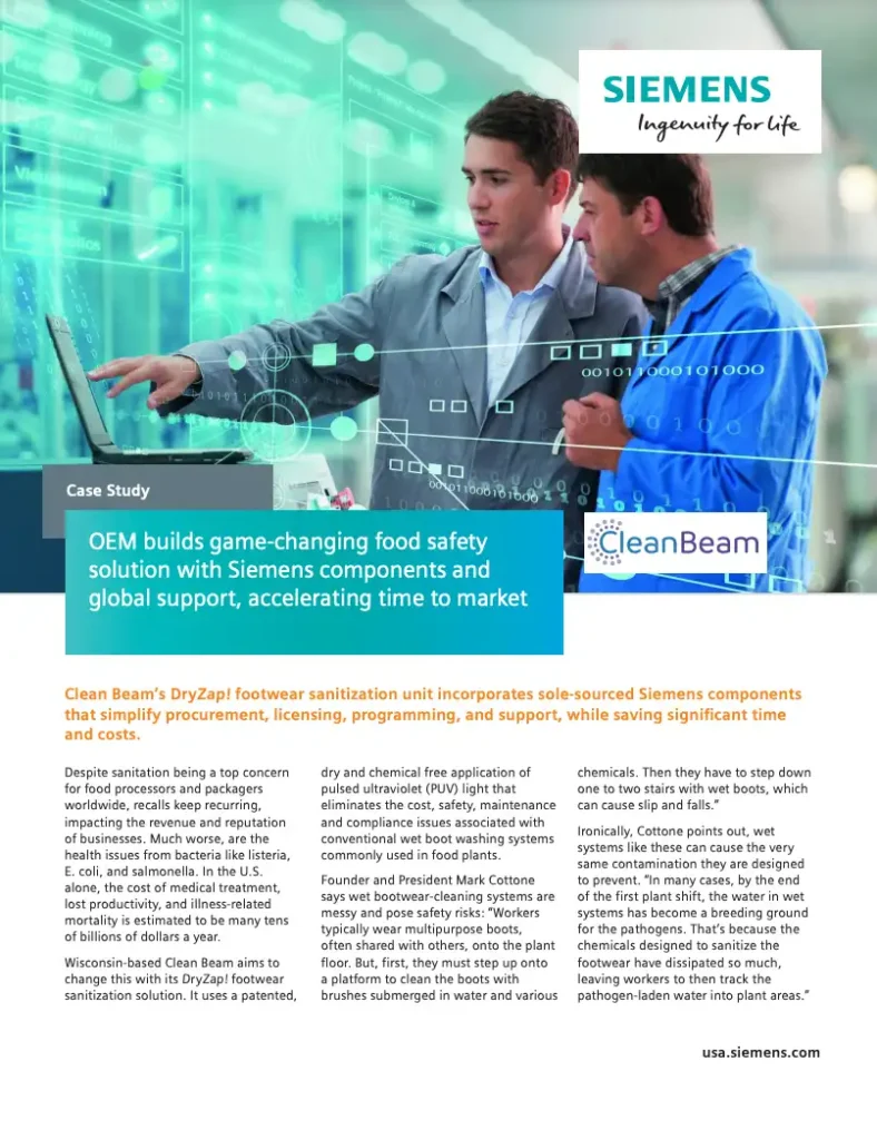 OEM builds game-changing food safety solution with Siemens components and global support, accelerating time to market