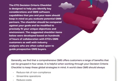 QMS Decision Criteria Check list
