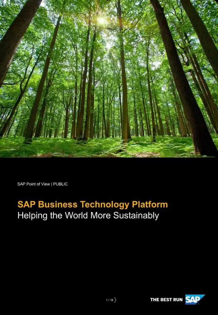 SAP BTP – Helping the World More Sustainably
