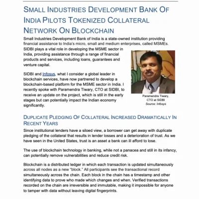 SIDBI’s Path to Blockchain Success