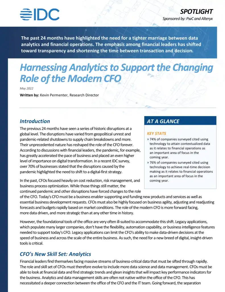 Harnessing Analytics to Support the Changing Role of the Modern CFO