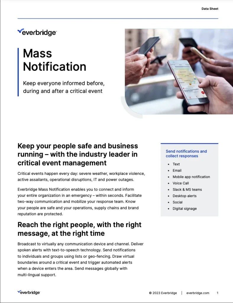 Keep everyone informed before, during and after a critical event