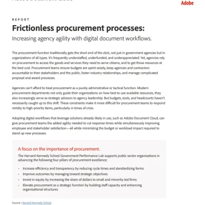 Frictionless procurement processes – Increasing agency agility with digital document workflows
