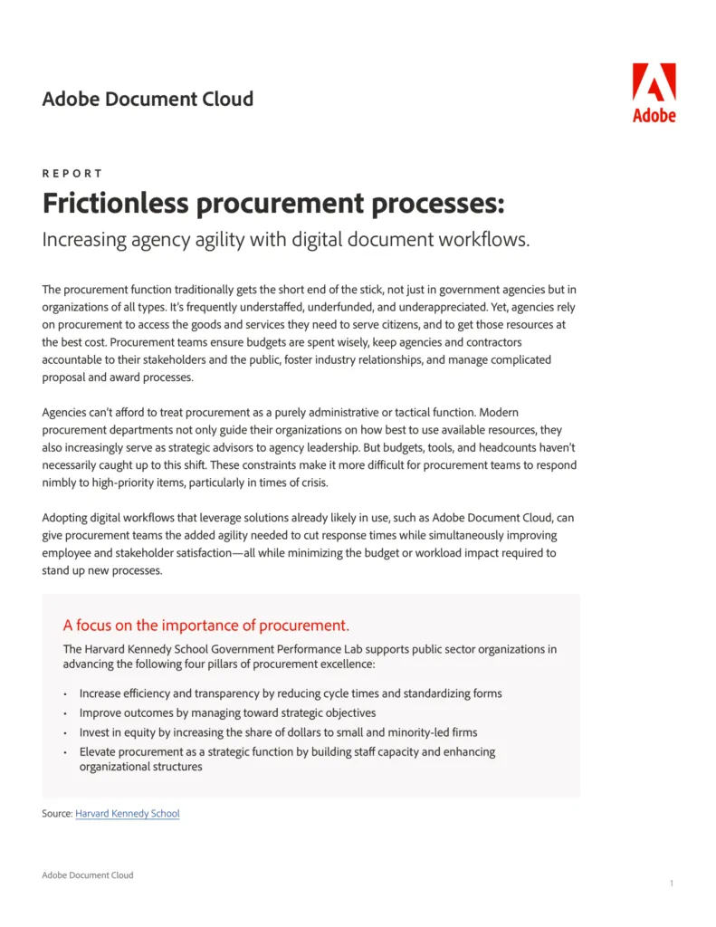 Frictionless procurement processes – Increasing agency agility with digital document workflows
