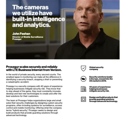 Prosegur scaling securely, reliably with LTE Business Internet from Verizon