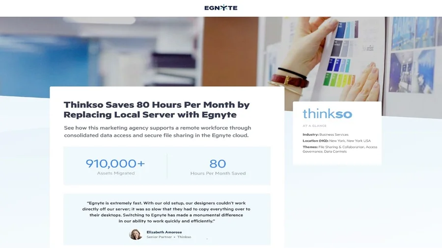 Thinkso Saves 80 Hours Per Month by Replacing Local Server with Egnyte