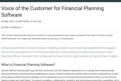 Gartner Voice of the Customer: Financial Planning Software