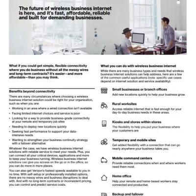 Wireless business internet