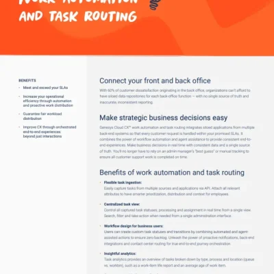 WORK AUTOMATION AND TASKROUTING
