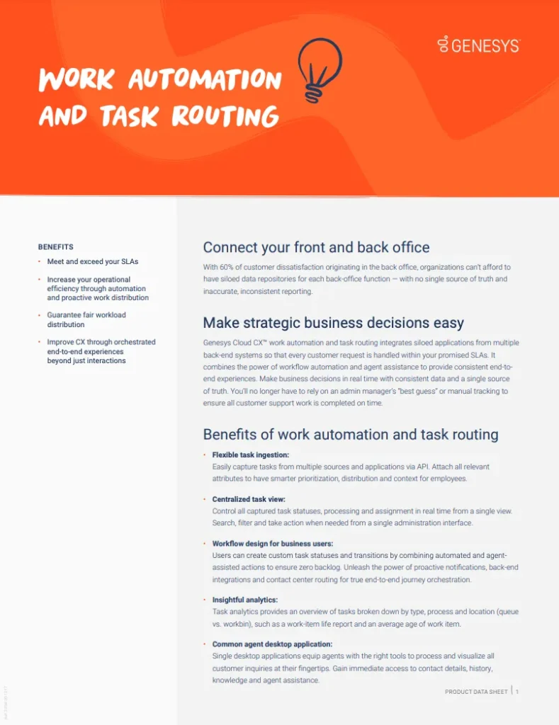 WORK AUTOMATION AND TASKROUTING