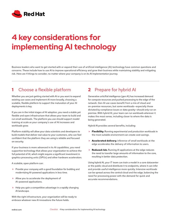 4 key considerations for implementing AI technology