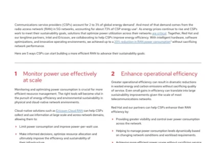 5 things to consider for a more sustainable RAN