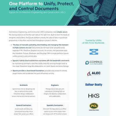 Egnyte for AEC – One Platform to Unify, Protect, and Control Documents