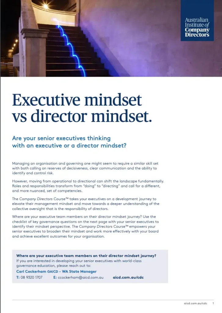 Executive mindset vs director mindset.