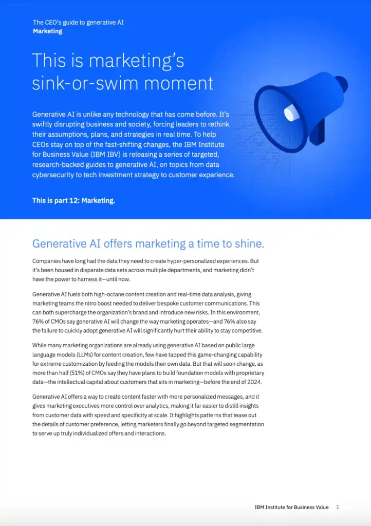 IBV – ceos guide to generative ai marketing