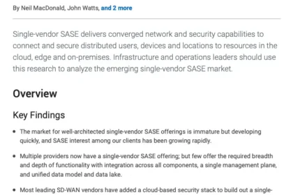 Gartner Single Vendor SASE Analyst Report