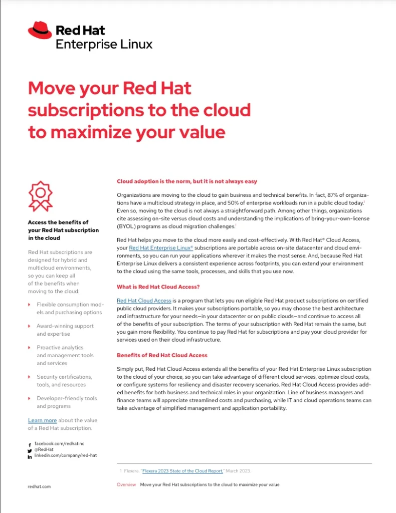 Move your Red Hat subscriptions to the cloud to maximize your value