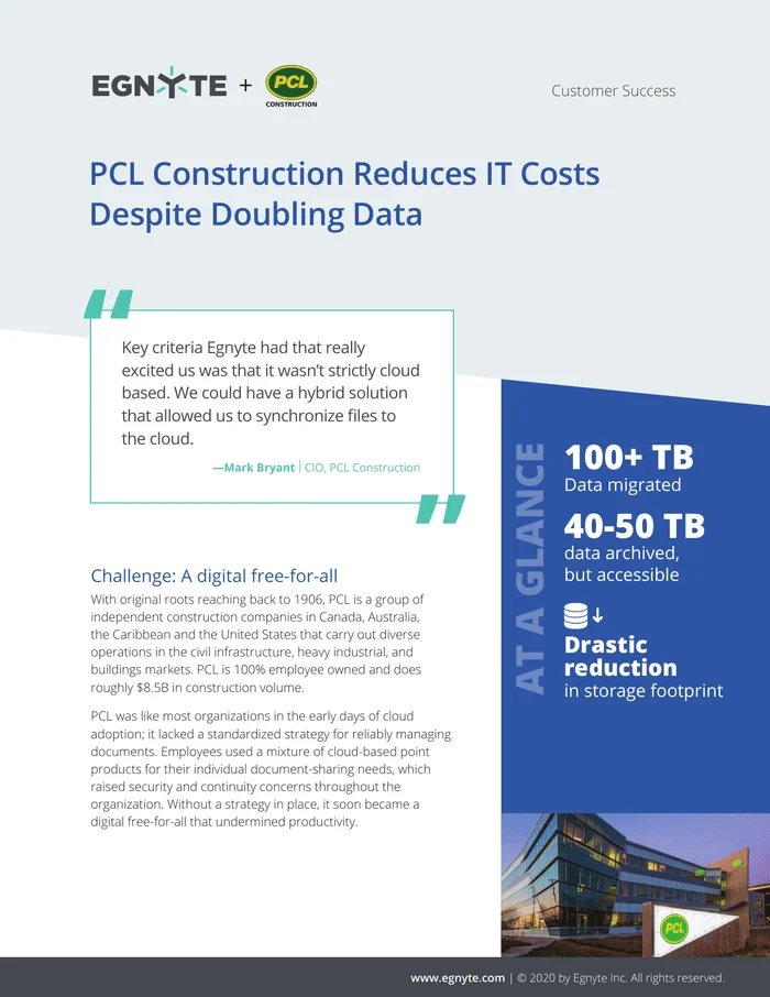 PCL Construction reduces IT costs despite doubling data