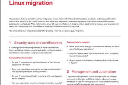 Top considerations for planning your CentOS Linux migration