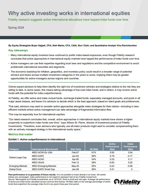 Why Active Investing Works in International Equities