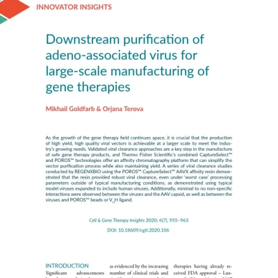 Downstream purification of adeno-associated virus for large-scale manufacturing of gene therapies