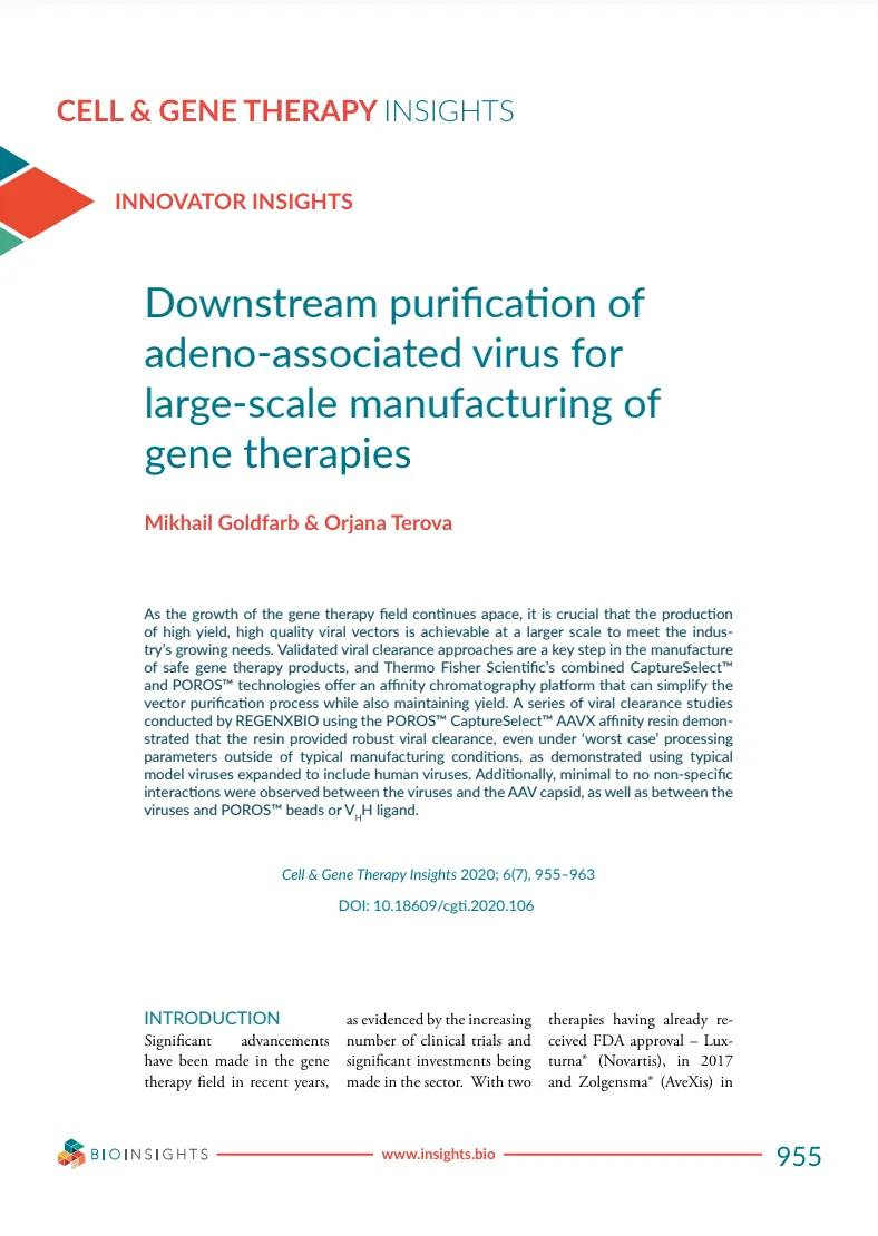 Downstream purification of adeno-associated virus for large-scale manufacturing of gene therapies