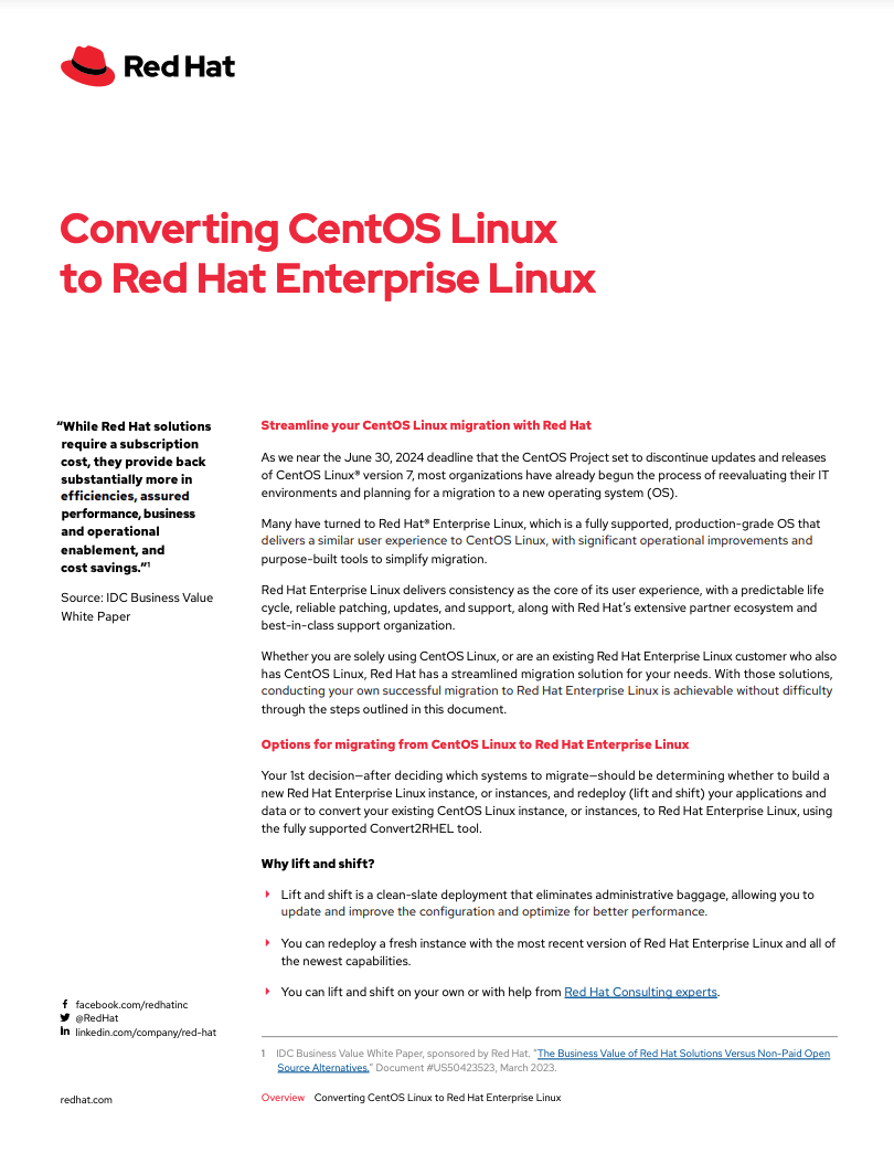 Converting CentOS Linux to Red Hat Enterprise Linux