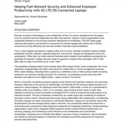 Helping Fuel Network Security and Enhanced Employee Productivity with 4G LTE/5G – Connected Laptops