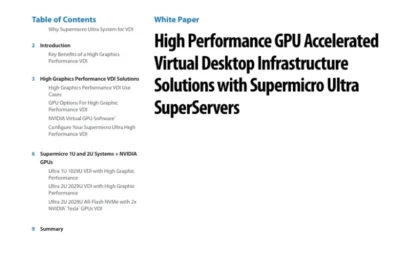 High Performance GPU Accelerated Virtual Desktop Infrastructure Solutions with Supermicro Ultra SuperServers