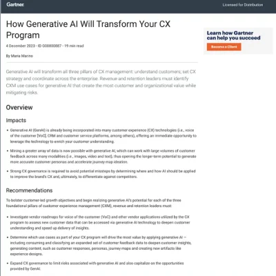 How Generative Al Will Transform Your CX Program