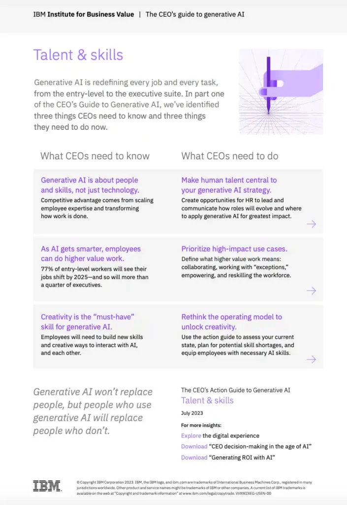 IBV- The CEO’s guide to generative AI: Talent and skills