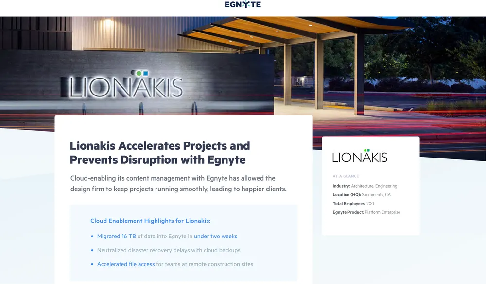 Lionakis Accelerates Projects and Prevents Disruption with Egnyte