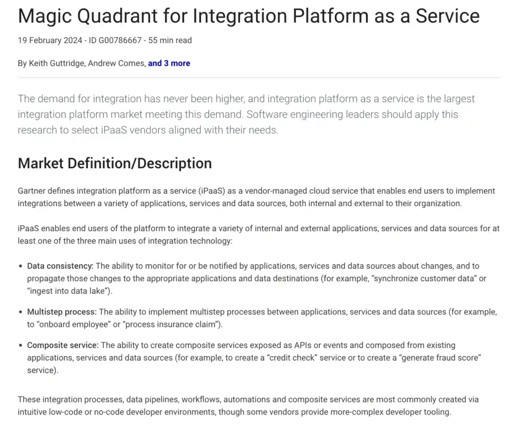 MuleSoft named a Leader by Gartner for the 9th year