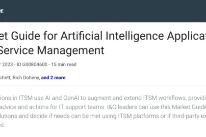 Gartner: Market Guide for Artificial Intelligence Applications in IT Service Management