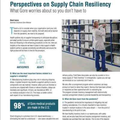 Perspectives on Supply Chain Resiliency