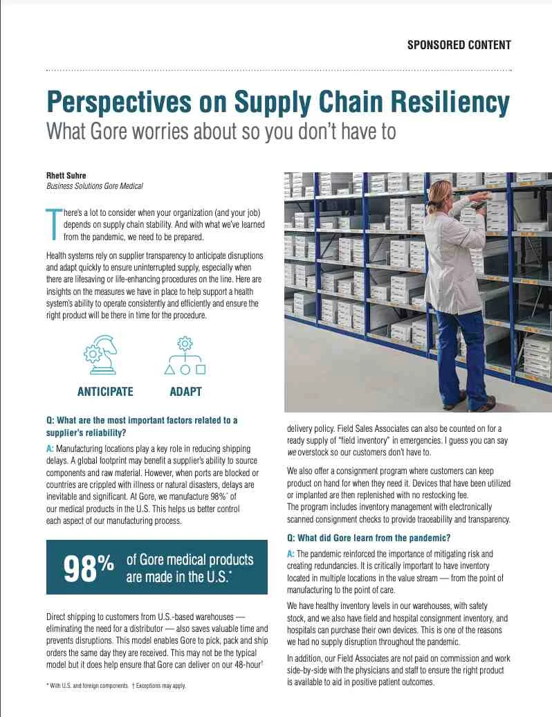Perspectives on Supply Chain Resiliency