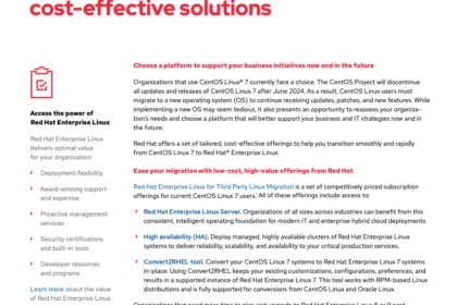 Rapidly migrate from CentOS Linux 7 with cost-effective solutions