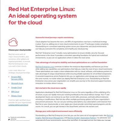 Red Hat Enterprise Linux: An ideal operating system for the cloud