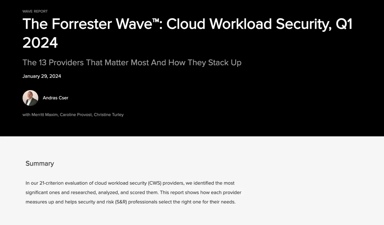 Forrester Wave Report