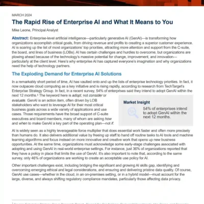 The Rapid Rise of Enterprise AI and what it means to you