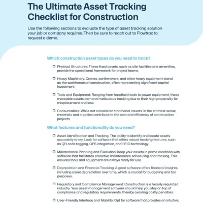 The Ultimate Asset Tracking Checklist for Construction